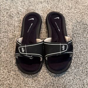 Nike Black and White Slide Sandals
